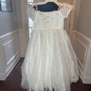 Elegant White Kids Formal Dress